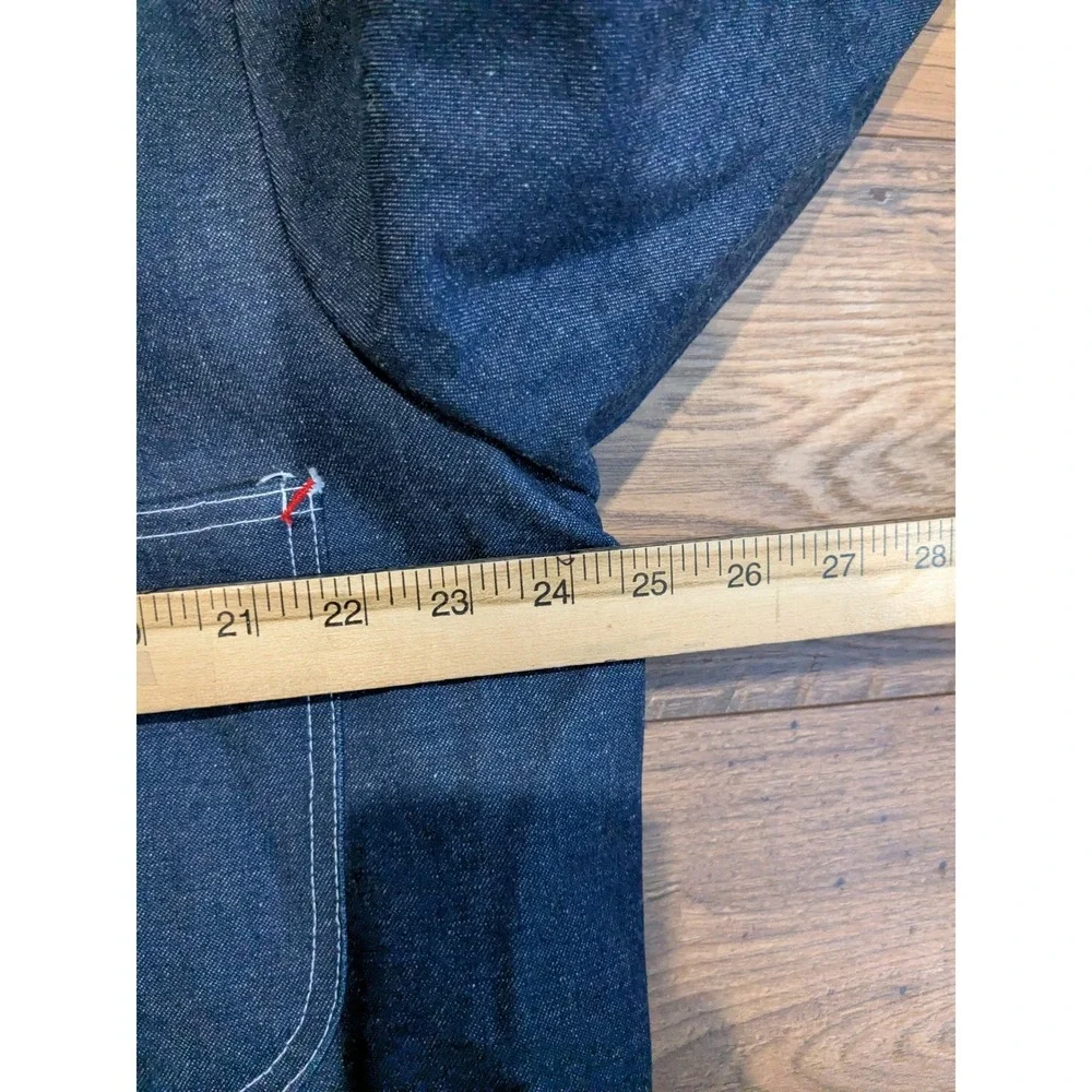 VTG Dickies Men Denim Chore Coat Barn Jacket Corduroy Collar Lined Workwear READ